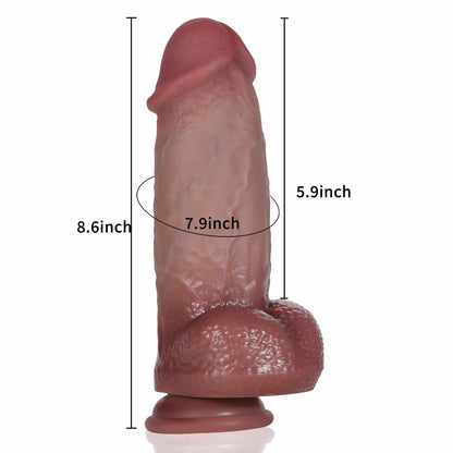 Allen 8.6 Inch Ultra Thick Dildo Silicone Most Realistic Dildo GSpot Dildo - RealCocks