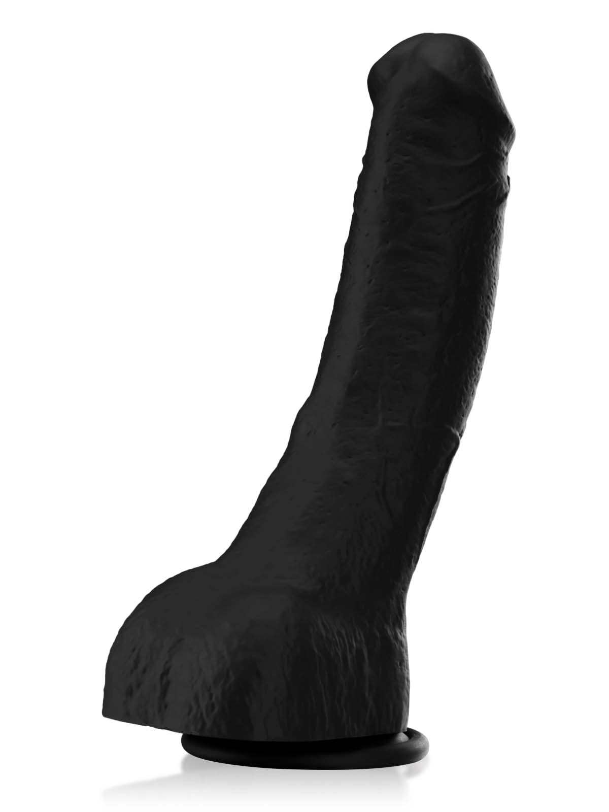 Jason 10" X 2" Luv BBC Black Soft Thick Curved Realistic Dildo - RealCocks