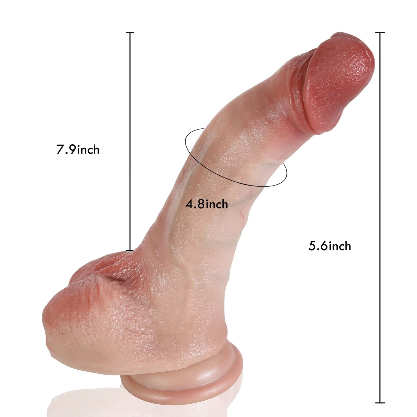 [BestSeller] Curvy 7.9 inch Flexible Hyper Realistic Dildo With Movable Keel - RealCocks