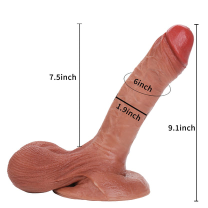 Kevin 9inch Real Skin Dildo Soft Lifelike Dildo & Lifelike Flexible Real Balls - RealCocks