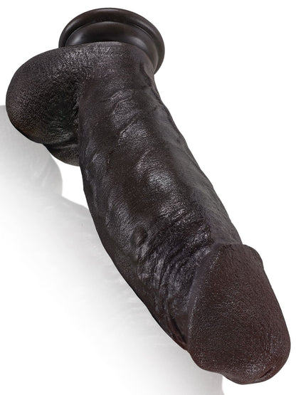 Kimi 8.6" x 2.2" realistic soft black thick short dildo for intense pleasure
