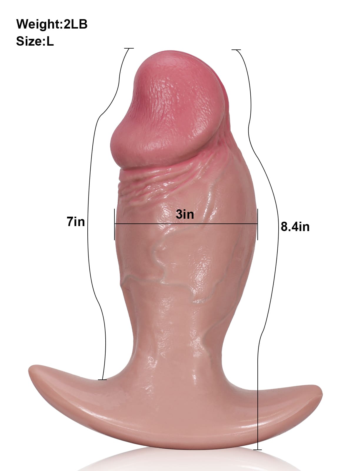 Adam 7" X 3" & 5.3" X 2.2" Size Best Realistic Soft Dildo Butt Plug - RealCocks