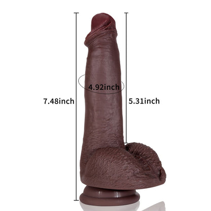 Max 7.4in Ultra Lifelike Skin Most Realistic Dildo Black Dildo - RealCocks