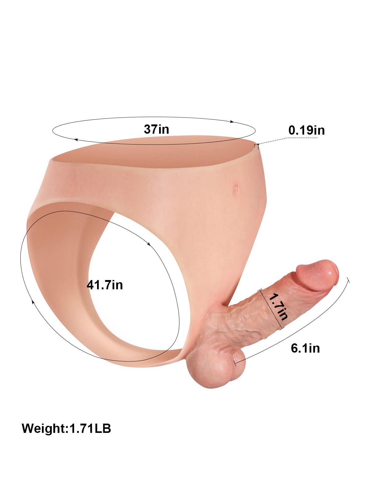 Owen 6.1" x 1.7" Realistic Life Like Soft Cyber Skin Strap On Dildo - RealCocks