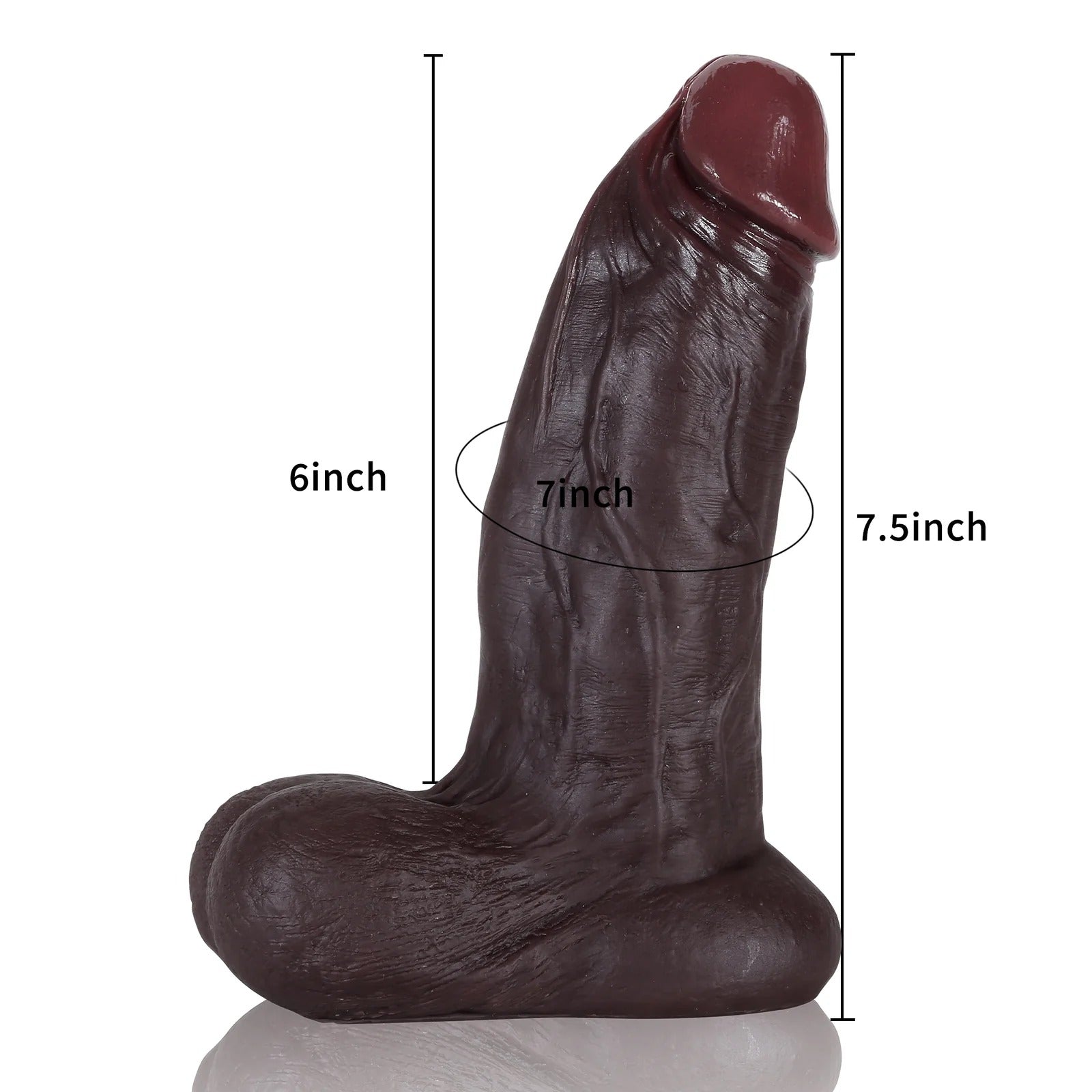 [BestSeller] Realcocks Vincent 7.5in Realistic Black Vibrating Dildo With Lifelike Balls - RealCocks