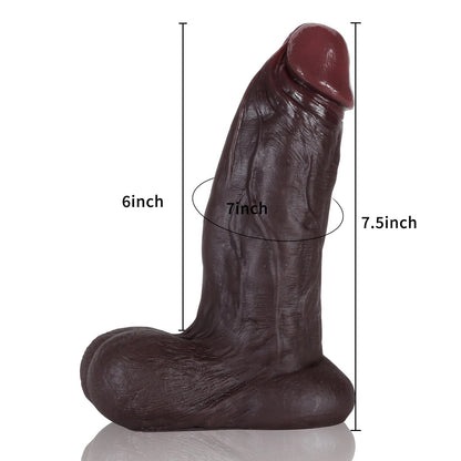[BestSeller] Realcocks Vincent 7.5in Realistic Black Vibrating Dildo With Lifelike Balls - RealCocks