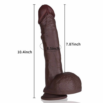 [UltraREAL]Ryan Silicone 10 Inch Lifelike Glan Realistic Dildo Black Dildo - RealCocks