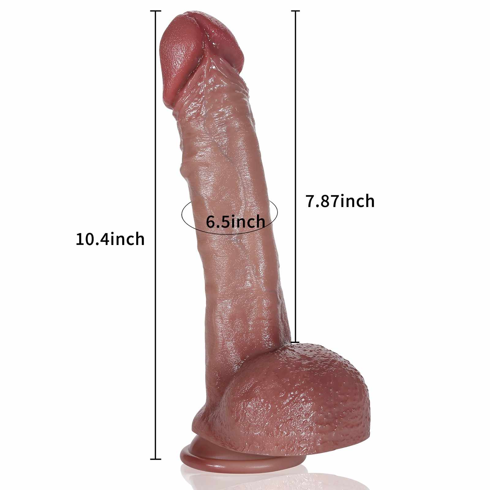 [UltraREAL]Ryan Silicone 10 Inch Lifelike Glan Realistic Dildo Black Dildo - RealCocks
