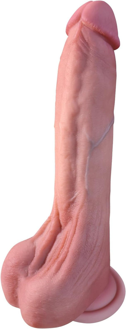 8.6 inch Real Skin Dildo made of soft dual-layer liquid silicone, lifelike texture and realistic design