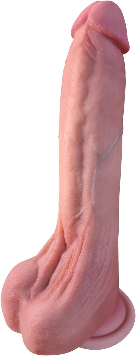 8.6 inch Real Skin Dildo made of soft dual-layer liquid silicone, lifelike texture and realistic design