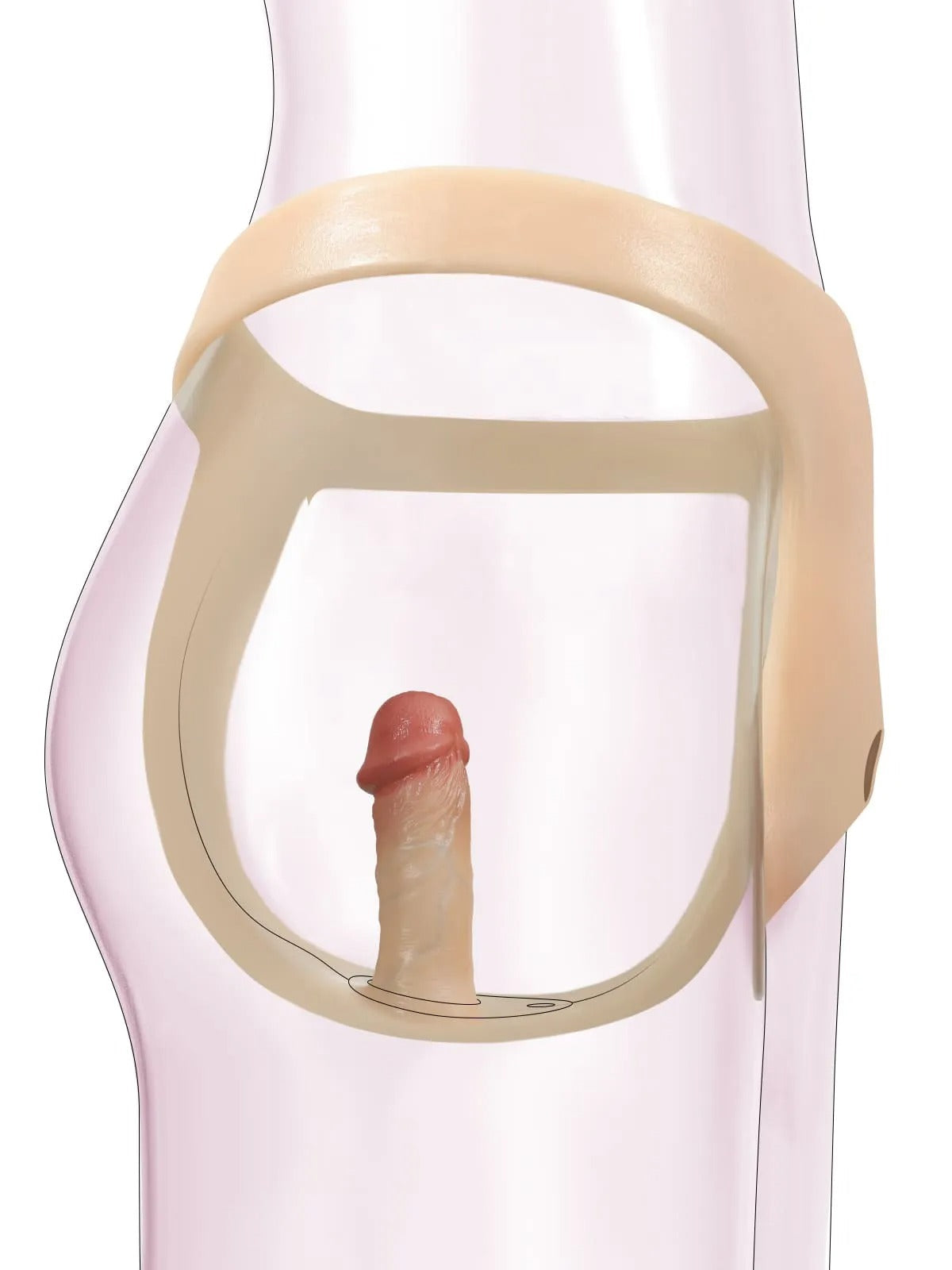 Realcock Silicone Strap-On with Vibrating Anal Dildo featuring a soft harness and realistic design