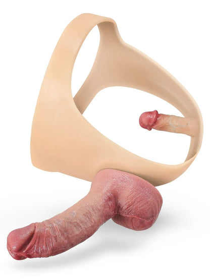 Realcock Silicone Strap-On with Vibrating Anal Dildo for enhanced pleasure and versatility