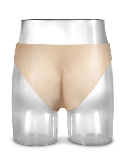 Realcock Silicone Strap On With Solid Dildo & Moving Balls Realistic Lesbian Sex Toys displayed on a mannequin