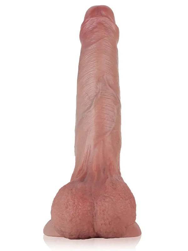 Chris 8.2" x 1.6" Uncut Realistic Dildo With Swinging Saggy Balls - RealCocks