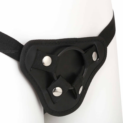 DildosX Strap-On Harness with adjustable straps, body padding, and 3 interchangeable O-rings for up to 61 inch waists