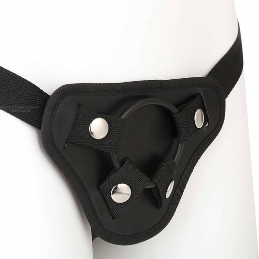 DildosX Strap-On Harness with adjustable straps, body padding, and 3 interchangeable O-rings for up to 61 inch waists